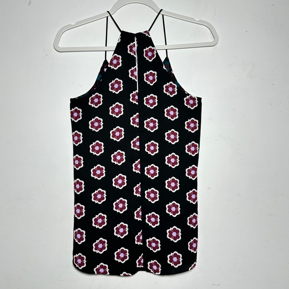 FLAW Womens reversible Black Floral Print Halter Neck Sleeveless Tank Top Size M - Picture 4 of 7